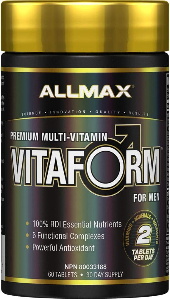 ALLMAX VITAFORM Men's Multivitamin - 60 Tablets, 30 Servings - Includes Vitamin C, D3, Zinc - Six Functional Complexes for Premium Nutrition