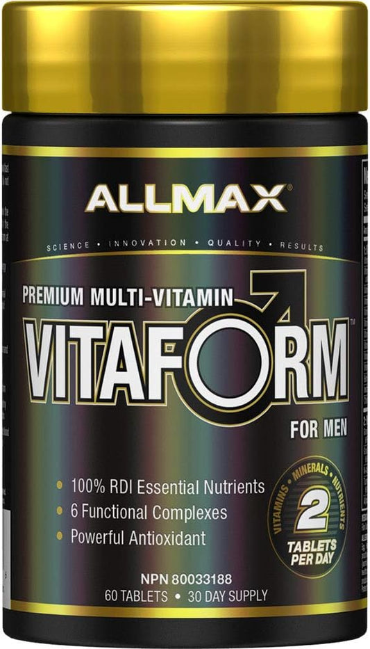 ALLMAX VITAFORM Men's Multivitamin - 60 Tablets, 30 Servings - Includes Vitamin C, D3, Zinc - Six Functional Complexes for Premium Nutrition