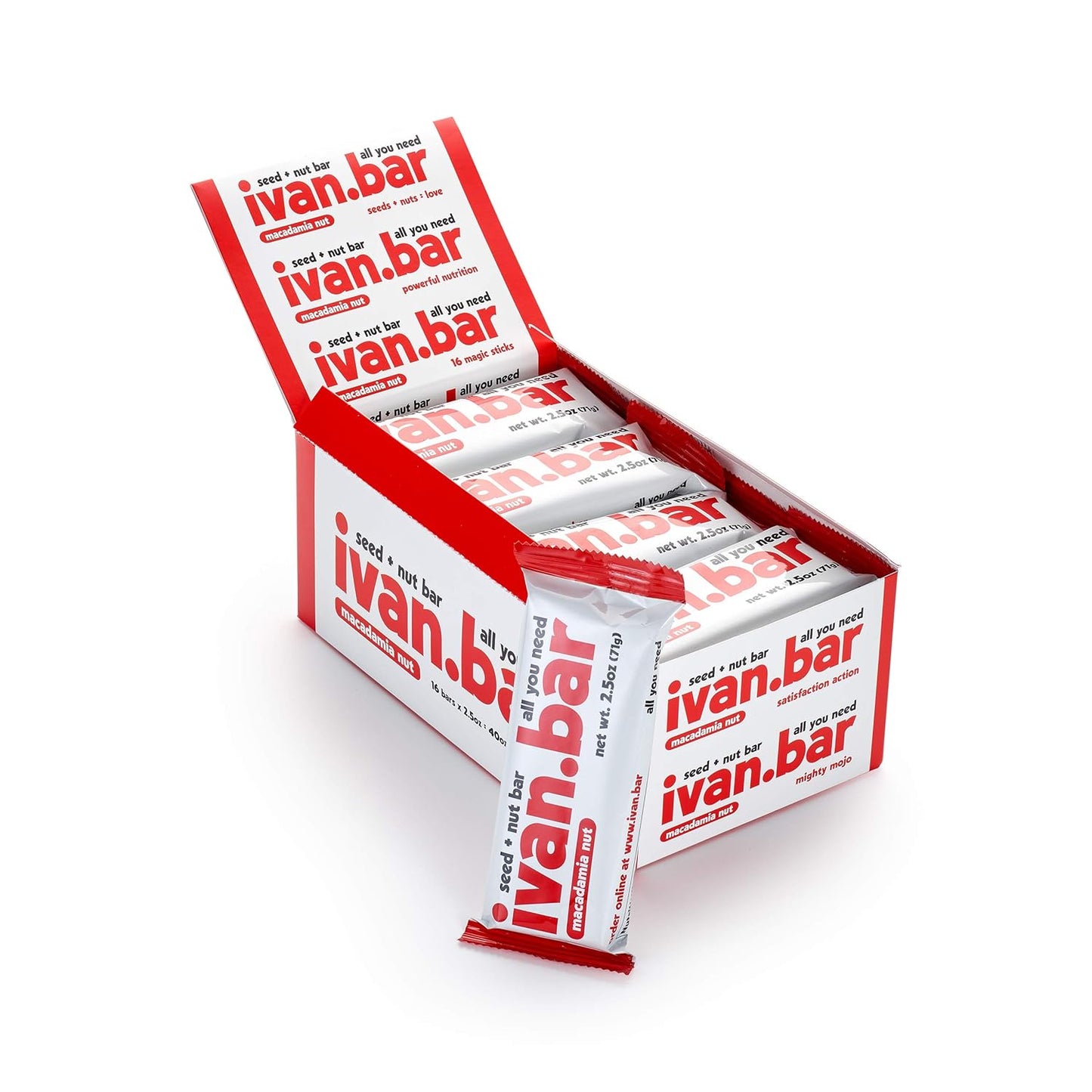 Almond Macadamia Protein Energy Snack Bar | Vegan & All Natural | Soy, Dairy, Gluten Free | Pack of 16 (2.5 oz) bars for Healthy Energy