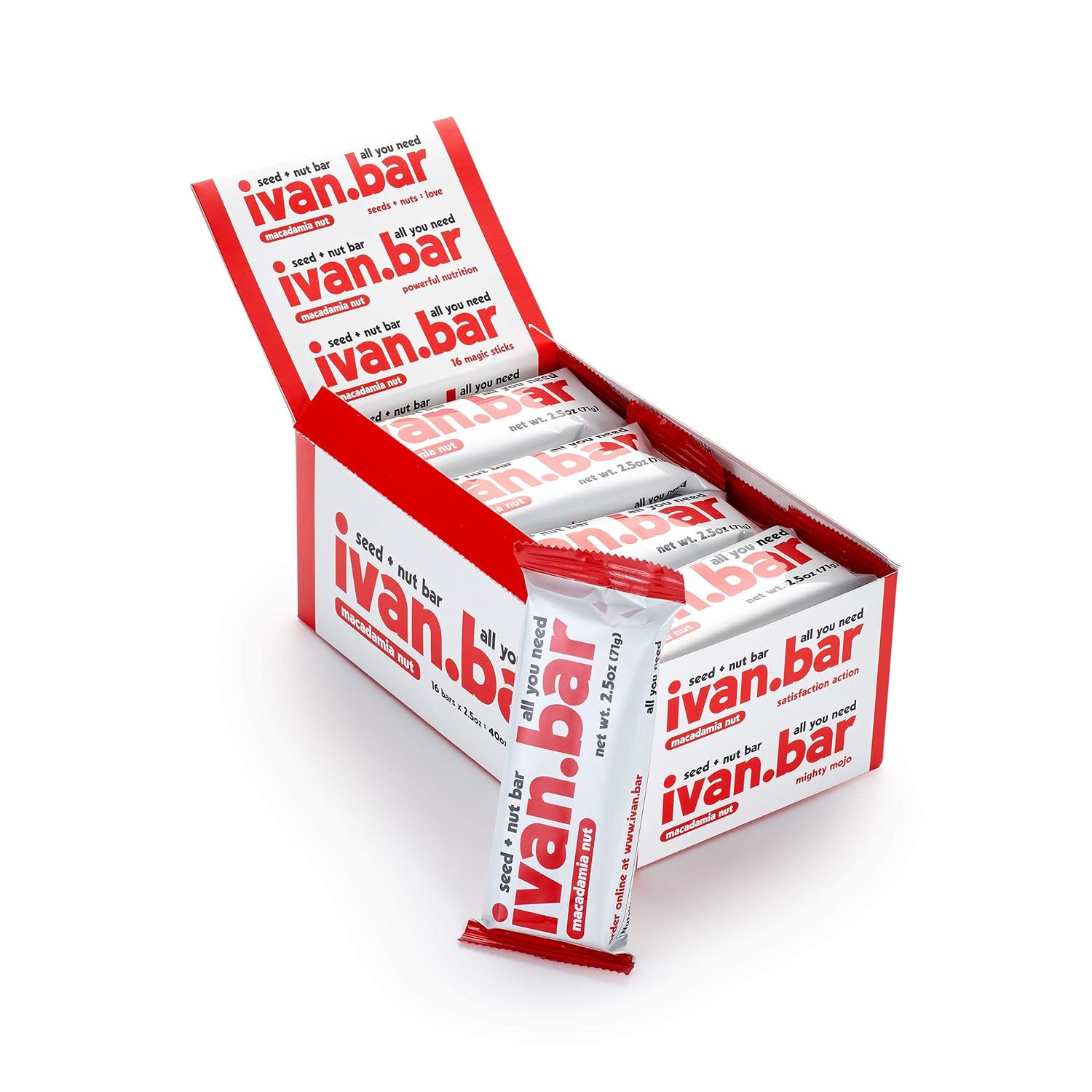 Almond Macadamia Protein Energy Snack Bar | Vegan & All Natural | Soy, Dairy, Gluten Free | Pack of 16 (2.5 oz) bars for Healthy Energy