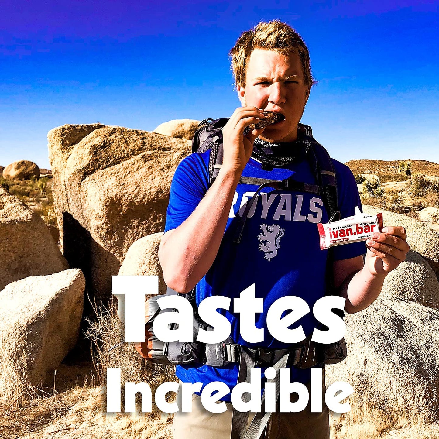 Almond Macadamia Protein Energy Snack Bar | Vegan & All Natural | Soy, Dairy, Gluten Free | Pack of 16 (2.5 oz) bars for Healthy Energy