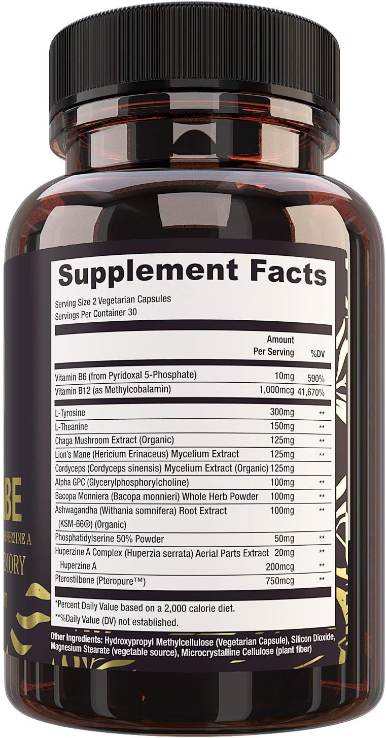 Alpha Babe Nootropic Supplement - Boost Memory, Mood, and Energy with Lions Mane, Chaga, and Ashwagandha