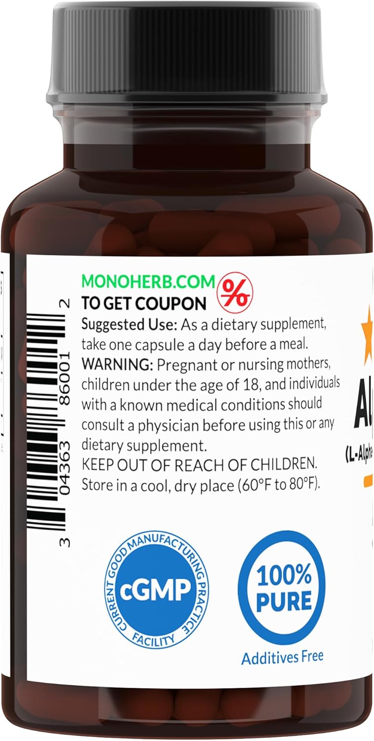 Alpha-GPC 500 mg Nootropic Supplement - 90 Vegan Capsules for Brain Support, Focus, Memory, Motivation, Energy Boost
