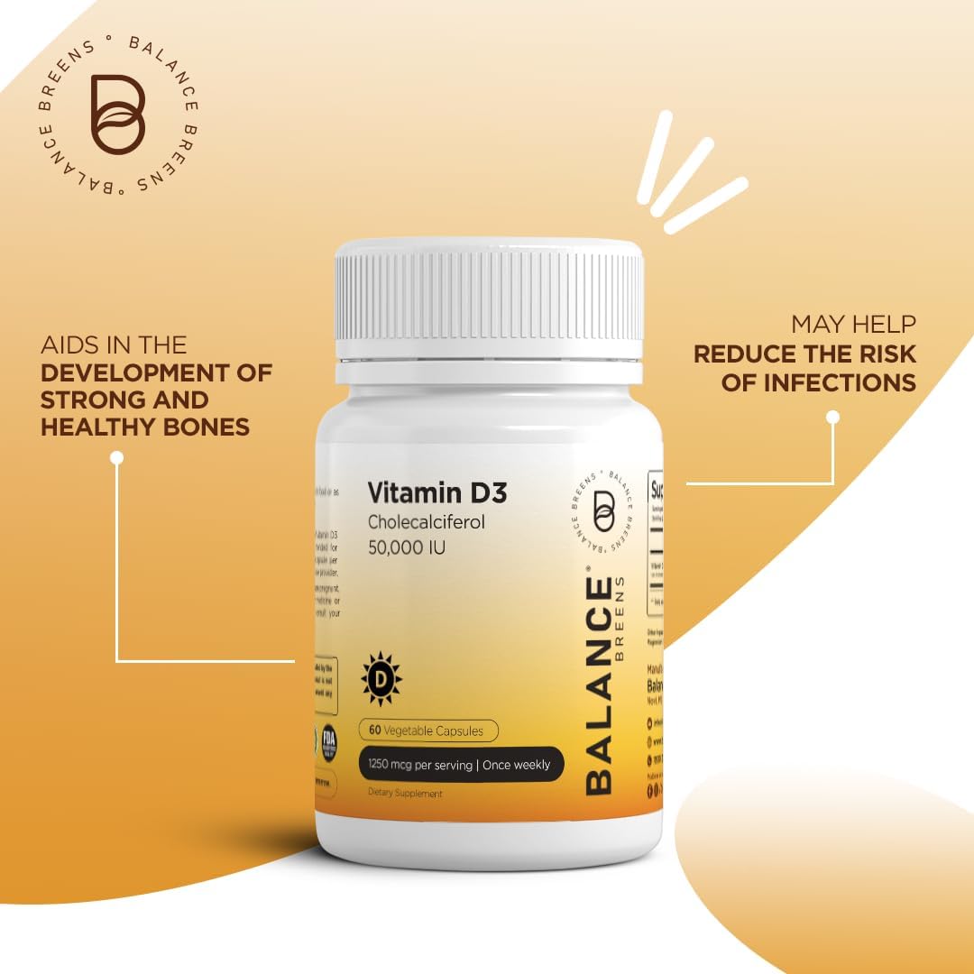Alpha GPC Choline and Vitamin D3 Combo Supplement - Balance Breens BalanceBreens 600mg + 50,000 IU