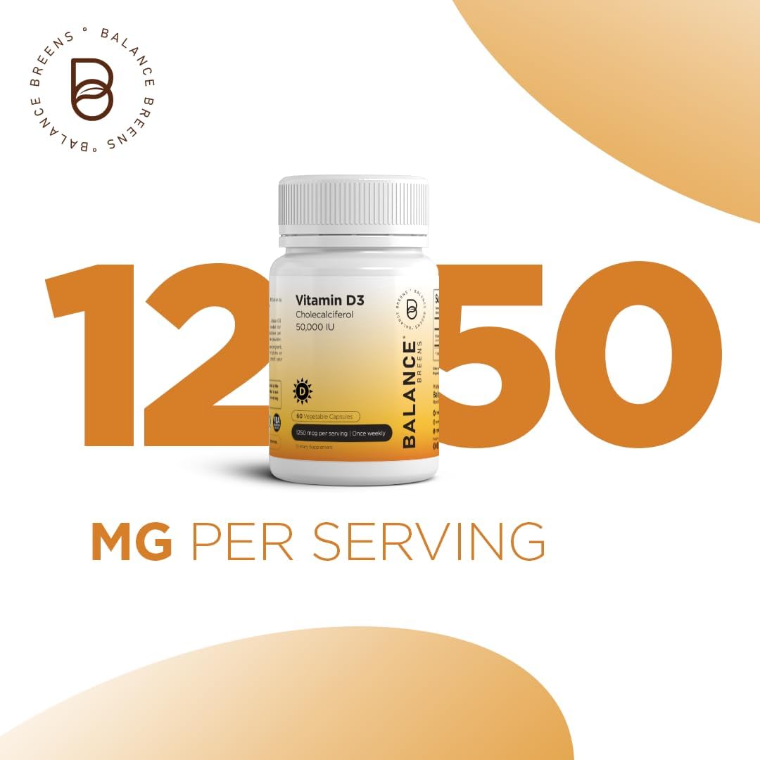 Alpha GPC Choline and Vitamin D3 Combo Supplement - Balance Breens BalanceBreens 600mg + 50,000 IU