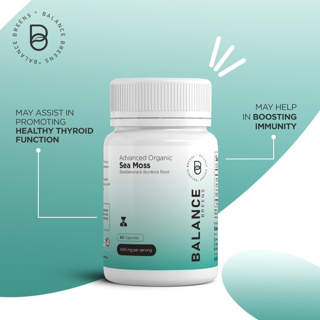 Alpha GPC Choline + Organic Irish Sea Moss Supplement Combo by Balancebreens - 600mg each