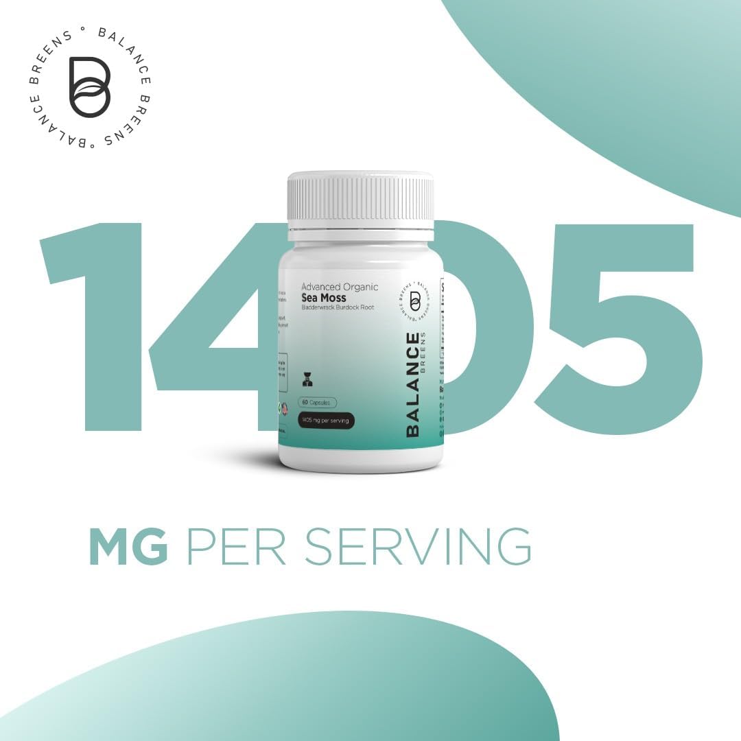 Alpha GPC Choline + Organic Irish Sea Moss Supplement Combo by Balancebreens - 600mg each