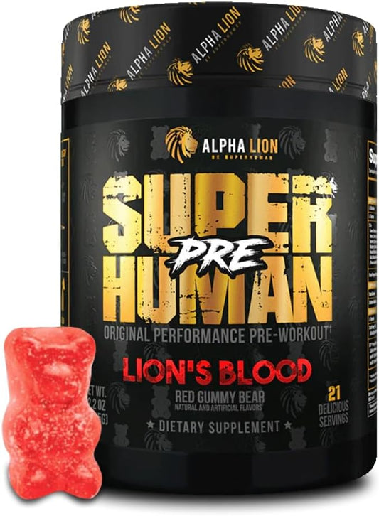 Alpha Lion Lion's Blood Flavor Pre Workout Powder with Beta Alanine, L-Taurine, Tri-Source Caffeine, Nitric Oxide, and Citrulline - 21 Servings