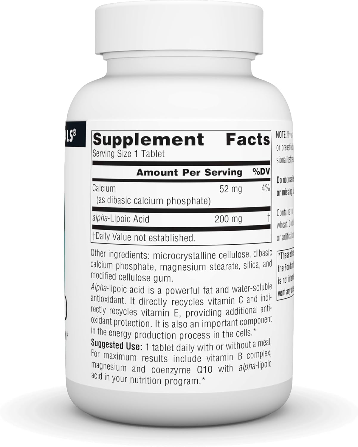 Alpha Lipoic Acid 200mg Tablets for Healthy Sugar Metabolism, Liver Function, and Energy - 120 Count