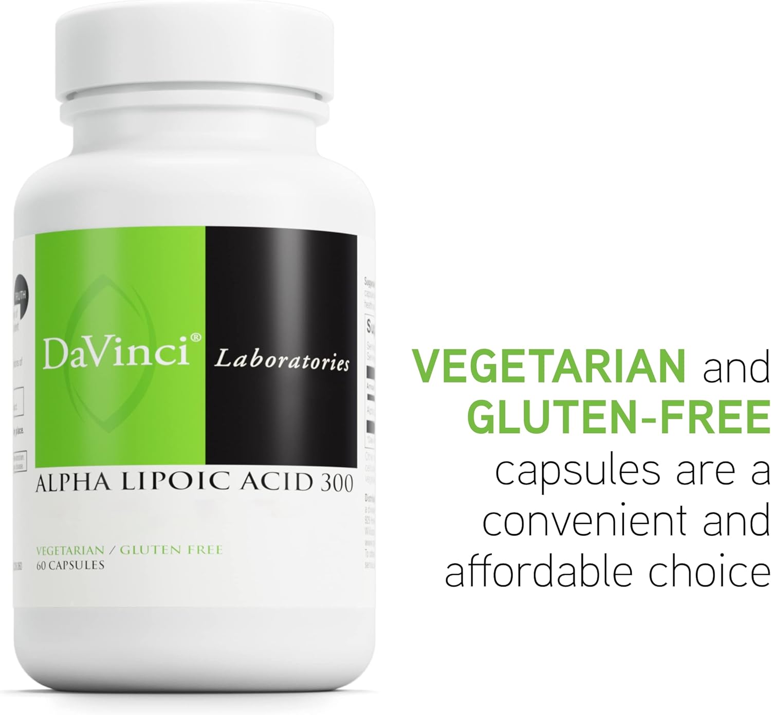Alpha Lipoic Acid 300: Metabolism Support & Healthy Collagen - 300mg per Capsule - Gluten-Free - 60 Vegetarian Capsules