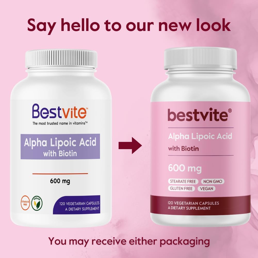 Alpha Lipoic Acid 600mg with Biotin for Enhanced Absorption - 240 Vegetarian Capsules - No Fillers or Stearates