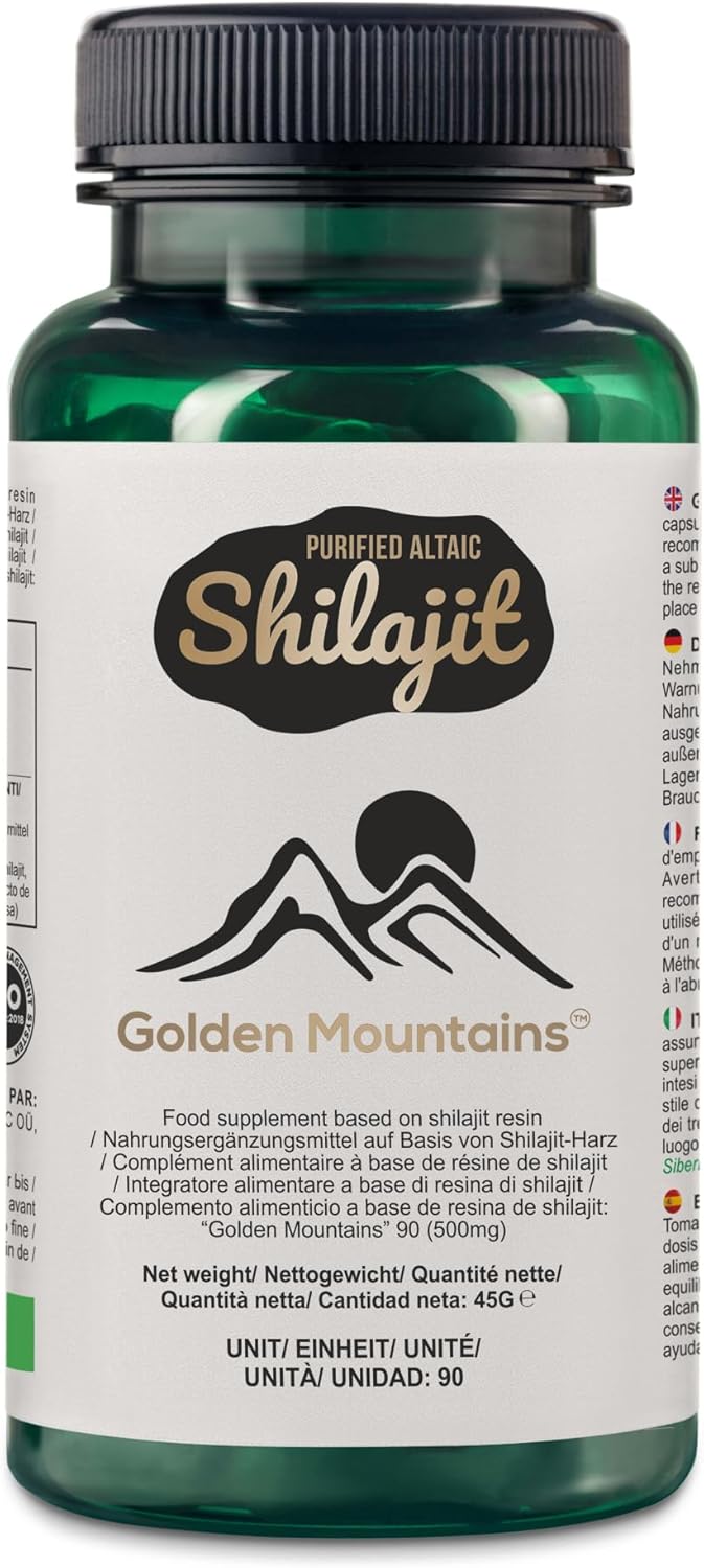 Altai Mountain Shilajit Capsules - 500mg Vegan Formula with Pure Trace Minerals - 90 Count Premium Supplement