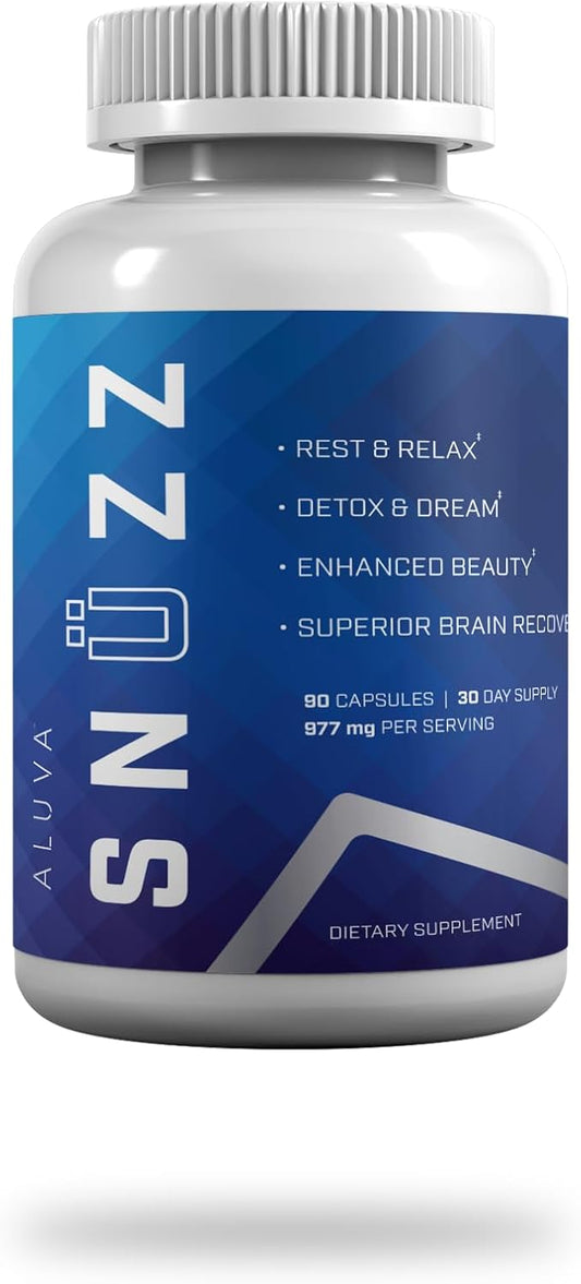 Aluva Snuzz Anti-Aging Sleep Recovery Supplement for Women, Men, Children - 90 Capsules
