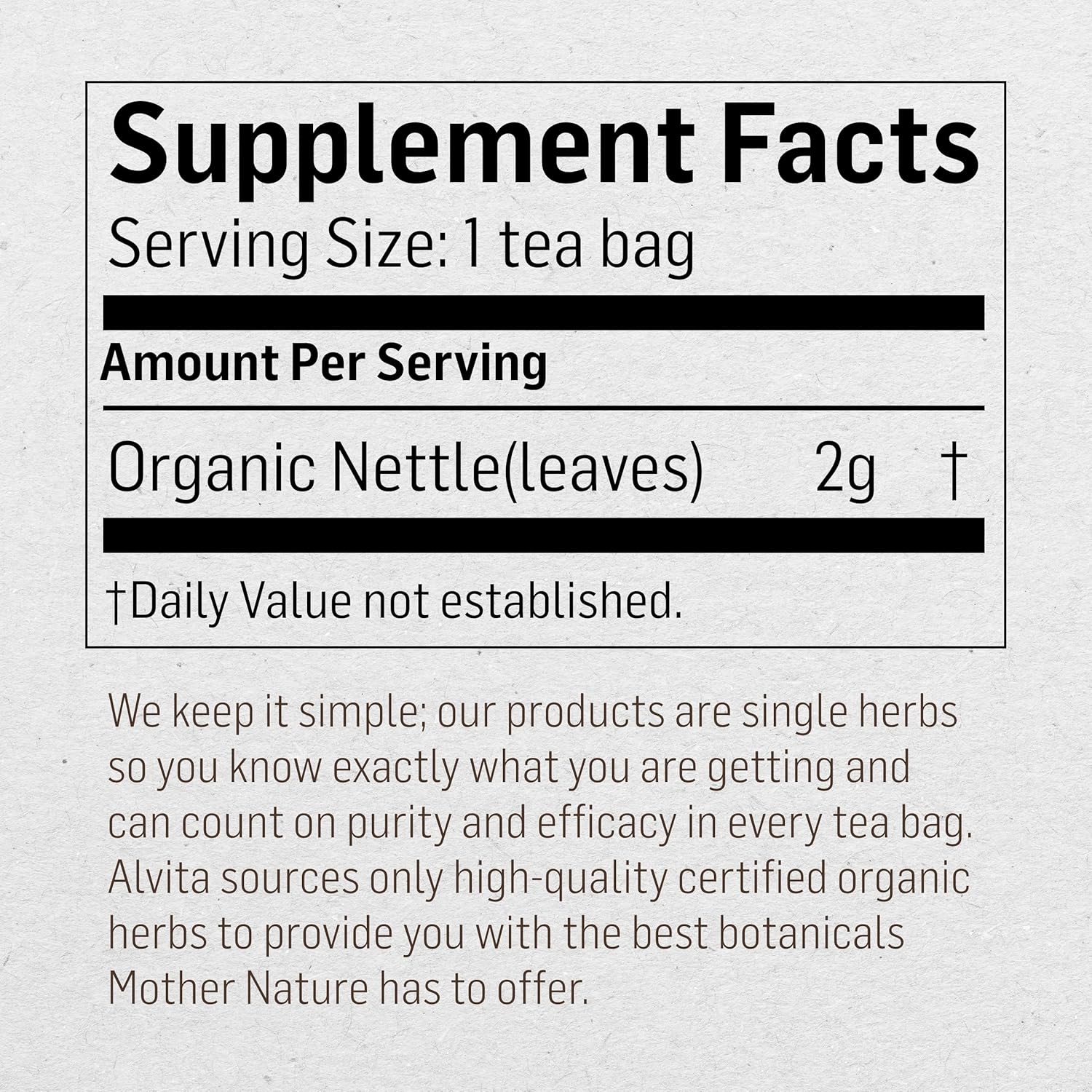 ALVITA Organic Nettle Tea - Herbal Stinging Nettle Leaf Tea for Cleansing, Detox, and Joint Health - 48 Tea Bags (3 Pack)