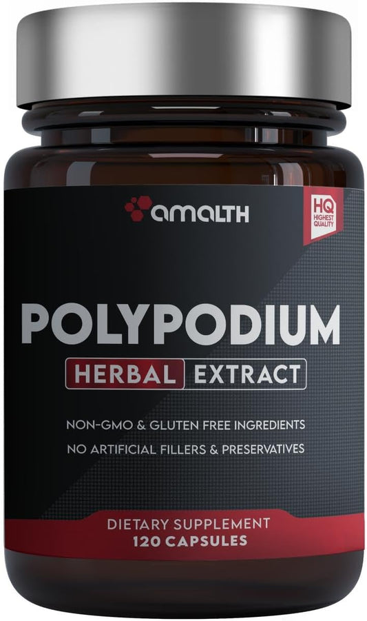 AMALTH Polypodium Leucotomos Extract Capsules - Antioxidant Supplement for Healthy Skin - 120 Count (Non-GMO, Gluten Free) - BoostGo Australia