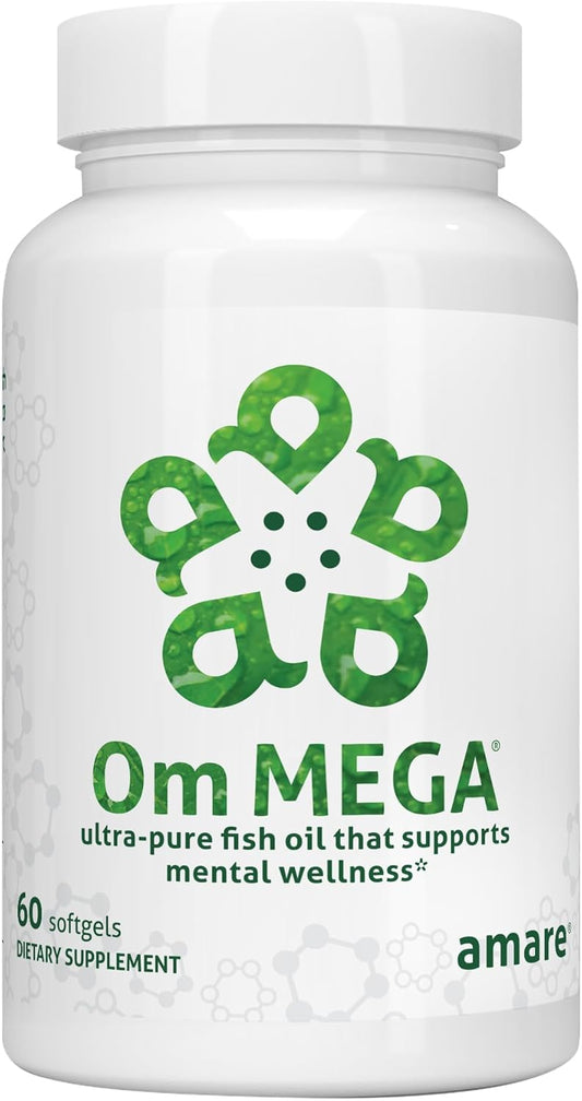 Amare Global OmMega® Fish Oil Capsules for Heart Health and Mental Wellness, 60 Count