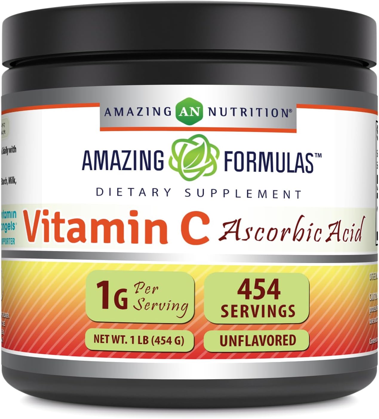 Amazing Formulas Vitamin C Powder Supplement - Non-GMO, Vegan Immune Support for Healthy Aging and Overall Well-Being - 1 Lb