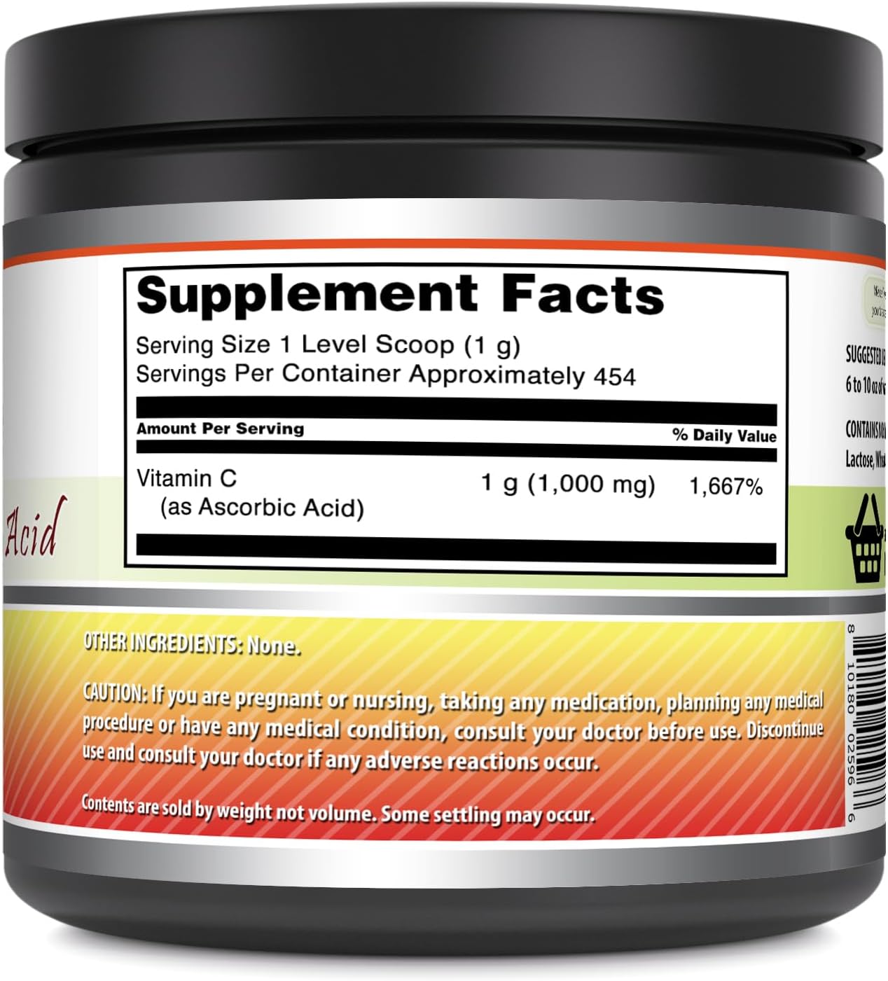 Amazing Formulas Vitamin C Powder Supplement - Non-GMO, Vegan Immune Support for Healthy Aging and Overall Well-Being - 1 Lb