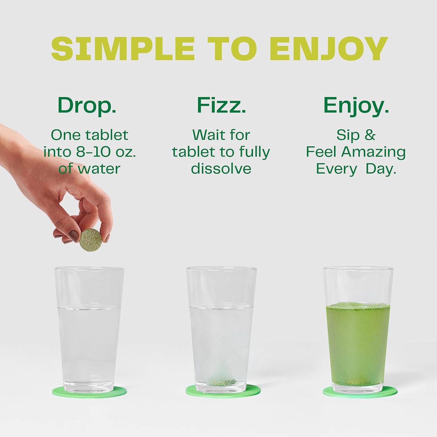 Amazing Grass Fizzy Green Superfood Lemon Lime Tablets - Antioxidants & Alkalizing Greens - 60 Count x 4