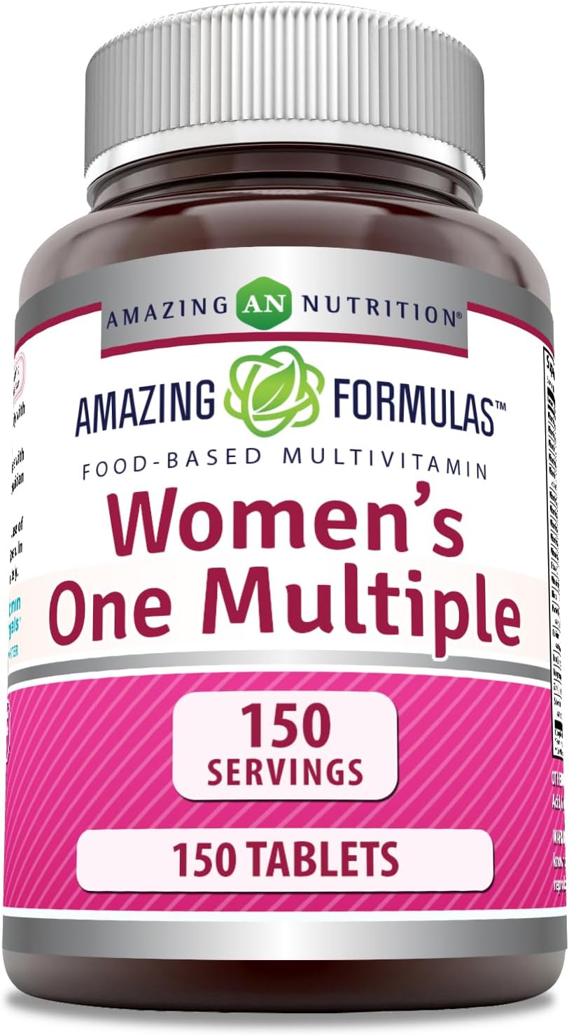 Amazing Nutrition Amazing Formulas Women's Multivitamin Food Based Tablets | Complete Blend of Vitamins, Minerals, 25 Million CFU Probiotics | 150 Count