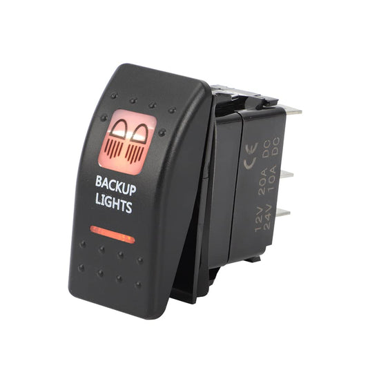 Amber LED Backup Light Switch for Can-Am Commander Defender Maverick - 5 Pin Rocker Switch, 20A 12V - 1 Pack