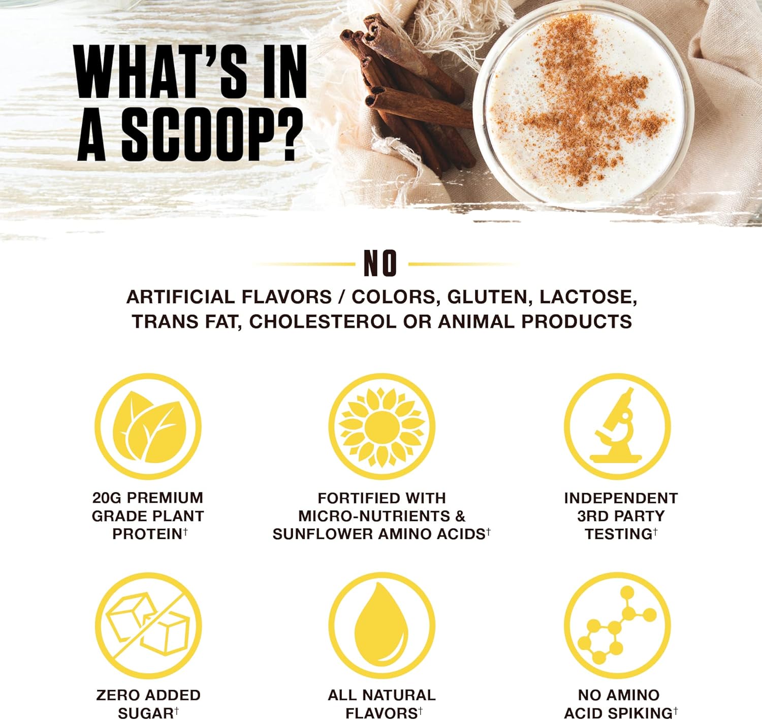 Ambrosia Planta Organic Plant-Based Protein Powder - Vegan & Keto Friendly, Gourmet Cinnamon Roll Flavor, No Bloating or Upset Stomach, Gluten & Soy Free, No Added Sugar, 14 Servings