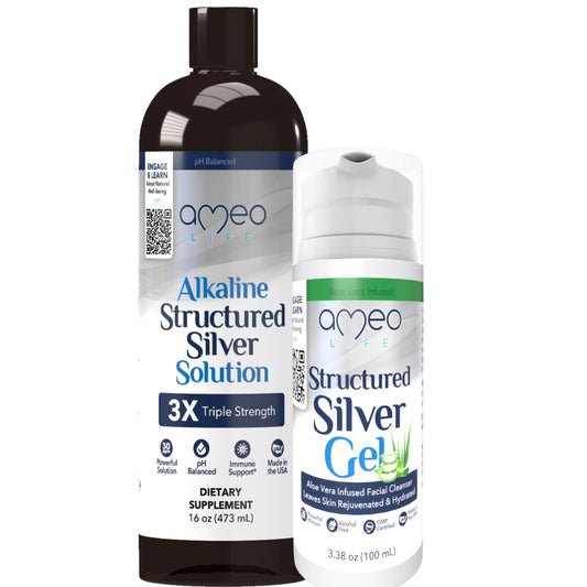 Ameo Life Colloidal Silver Gel and Liquid Set with Aloe Vera
