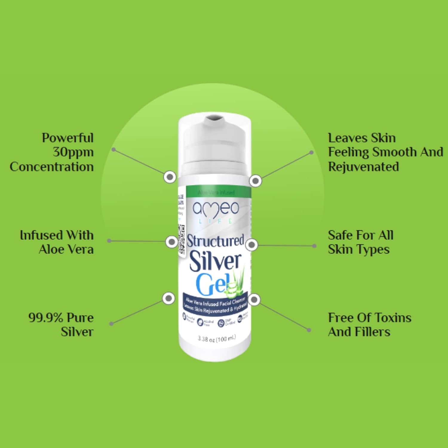 Ameo Life Colloidal Silver Gel and Liquid Set with Aloe Vera