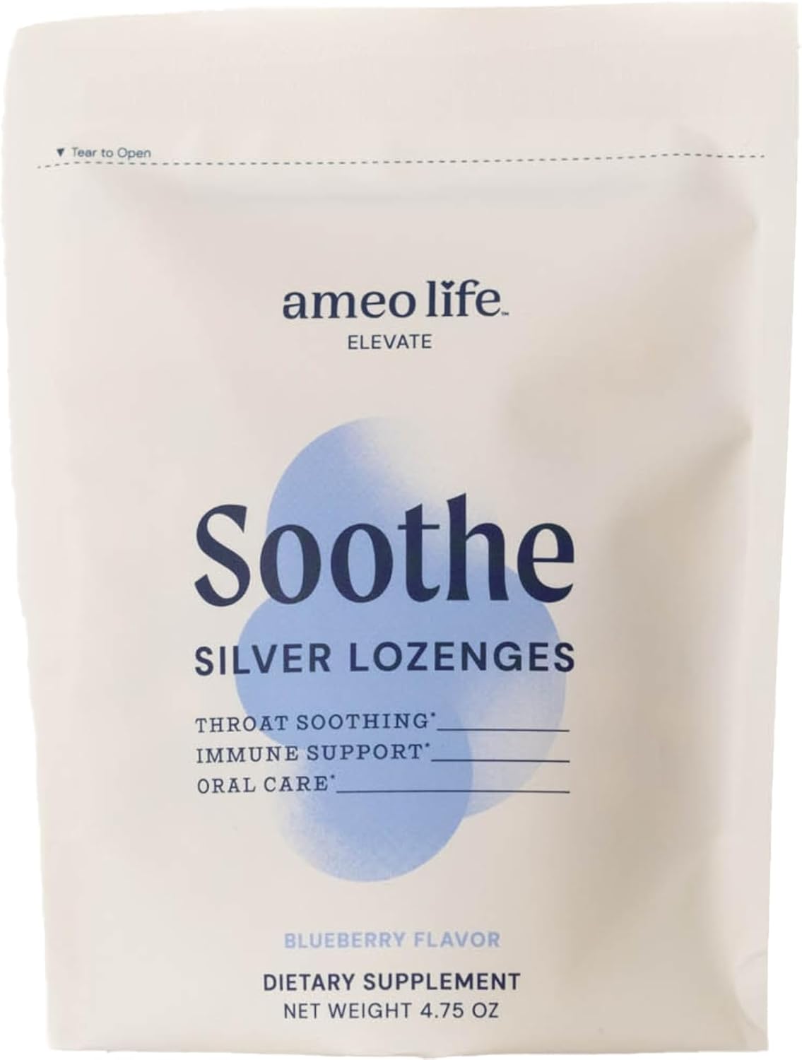 Ameo Life Colloidal Silver Liquid Drops 150 mcg - Blueberry Flavor, 100 Count Immune Support Supplement - Vegan, Gluten-Free, Non-GMO Alternative for Cough Drops