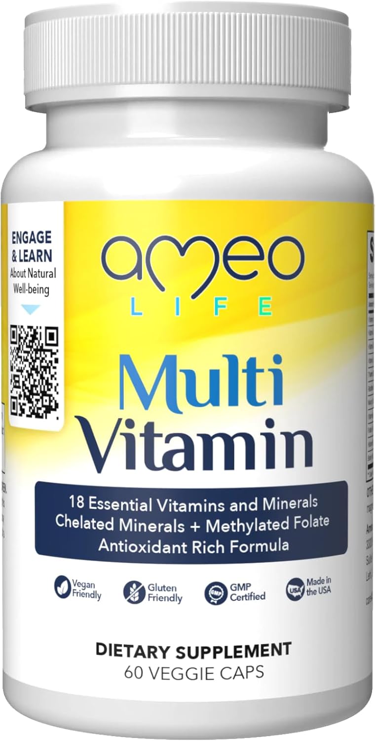 Ameo Life Probiotics and Chelated Multivitamins Bundle: Supports Digestive and Immune Health