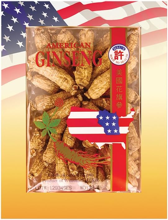 American Ginseng Half Short Medium-Small Cultivated in Marathon County, Wisconsin - 4oz Box with Free Tea Bag (SKU 133-4)