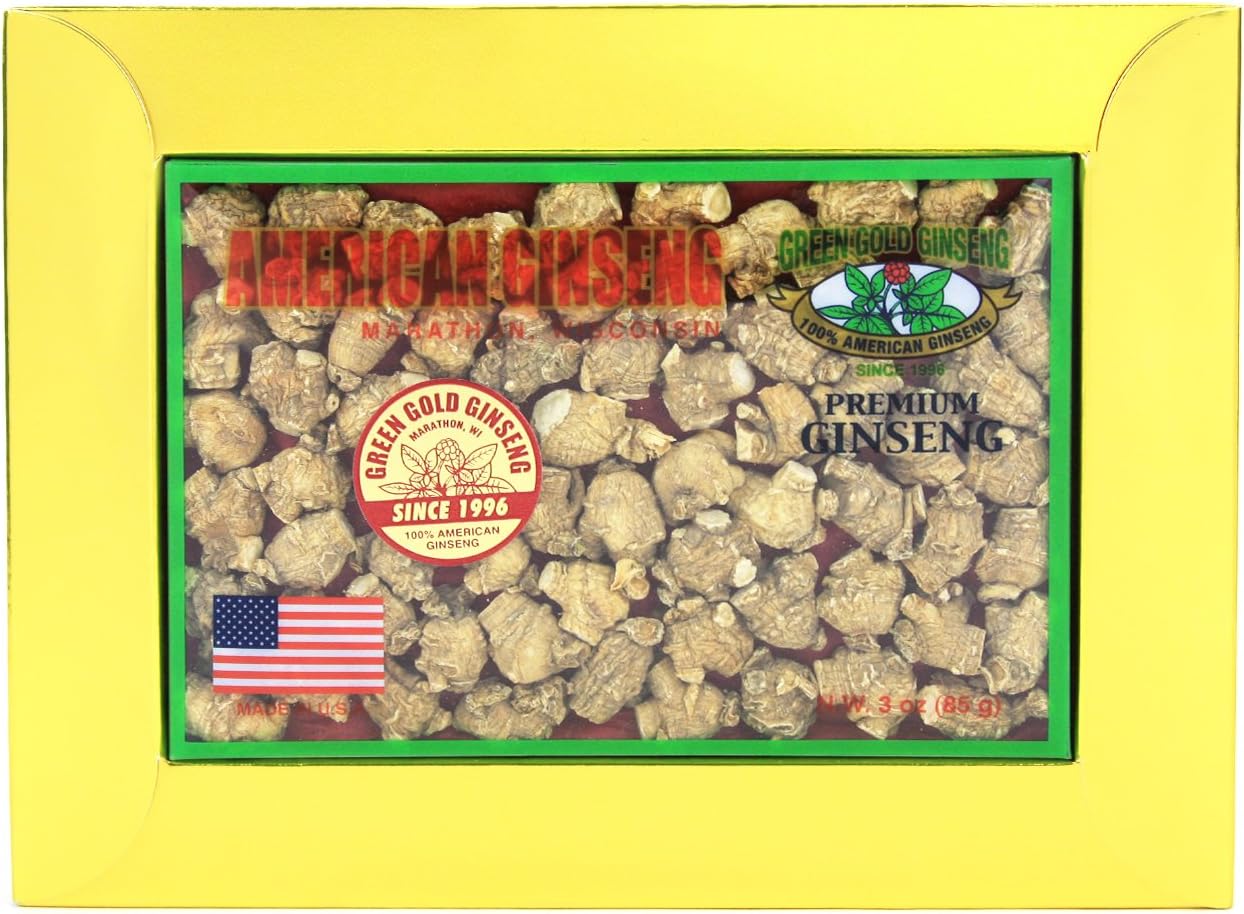 American Ginseng Roots from Marathon County, WI - Small Box 3oz - Green Gold Ginseng (SKU PS 136A-3)