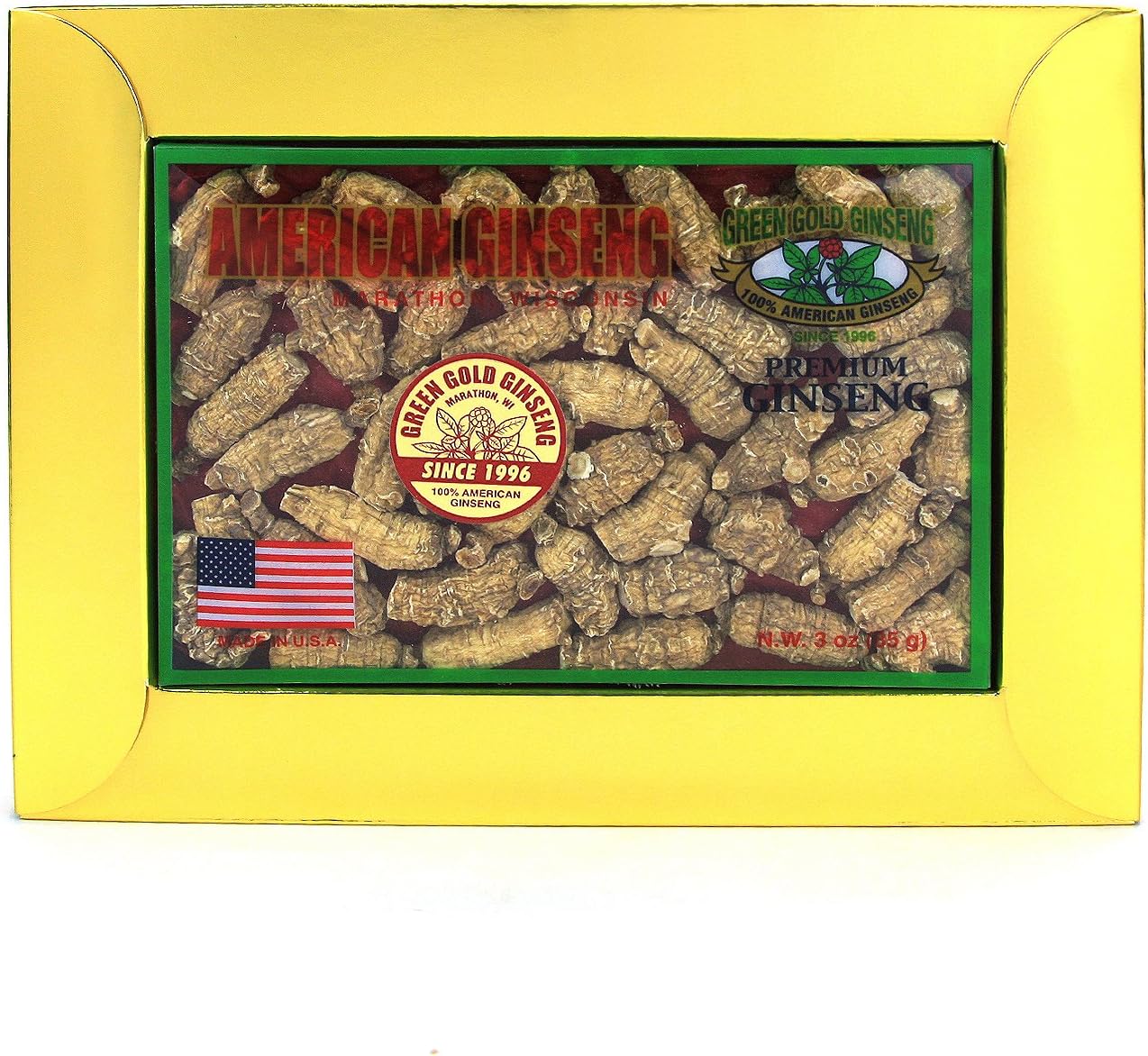 American Ginseng Roots from Marathon County, WI - Short Small Roots - 3oz Box - Green Gold Ginseng