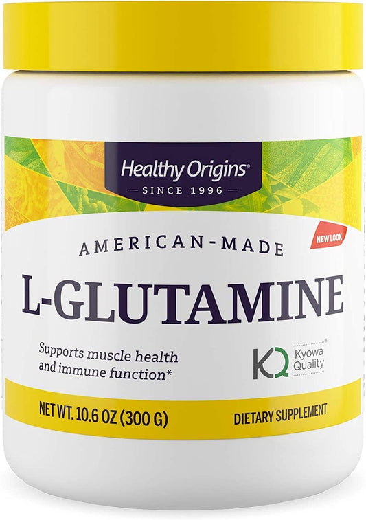 American-Made L-Glutamine Powder for Immune Support & Muscle Strength - Vegan, Non-GMO, Gluten-Free - 300g Powder