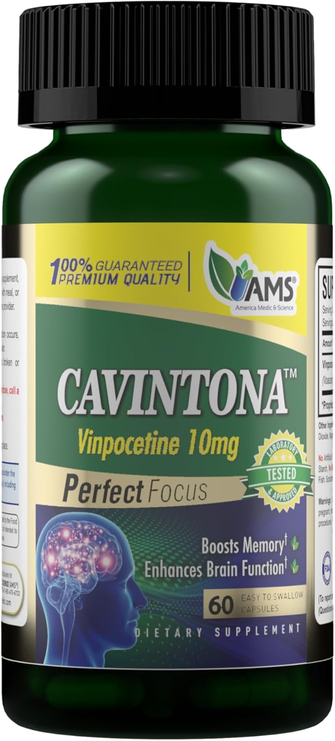 American Medic & Science Cavintona 10mg Capsules - 60 Count Bottle