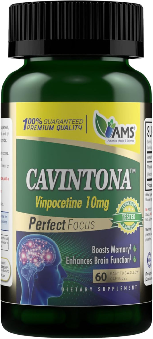 American Medic & Science Cavintona 10mg Capsules - 60 Count Bottle