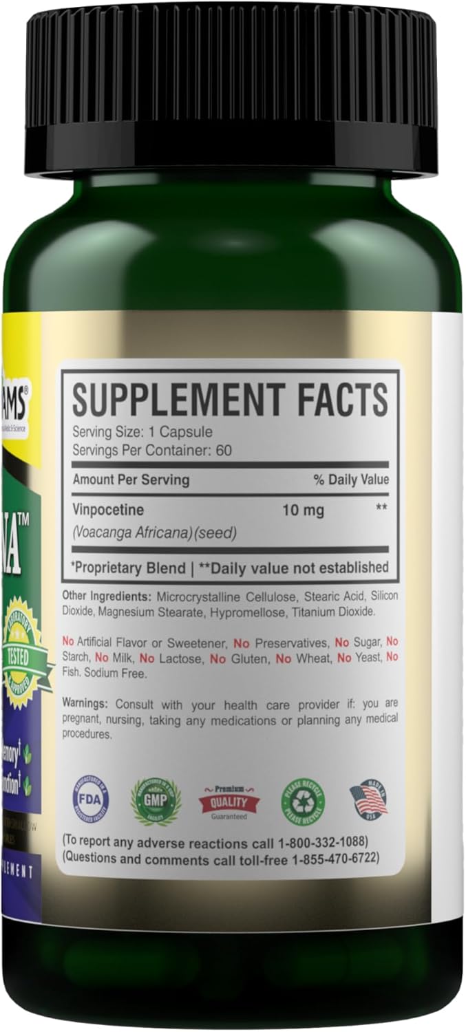 American Medic & Science Cavintona 10mg Capsules - 60 Count Bottle