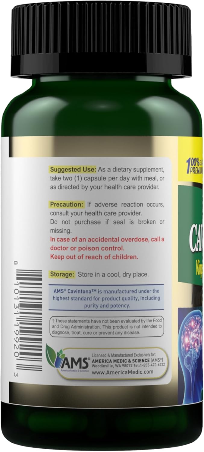 American Medic & Science Cavintona 10mg Capsules - 60 Count Bottle