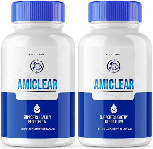 Amiclear Dietary Supplement Capsules - Promotes Healthy Blood Flow with Advanced Extra Strength Formula (120 Count)