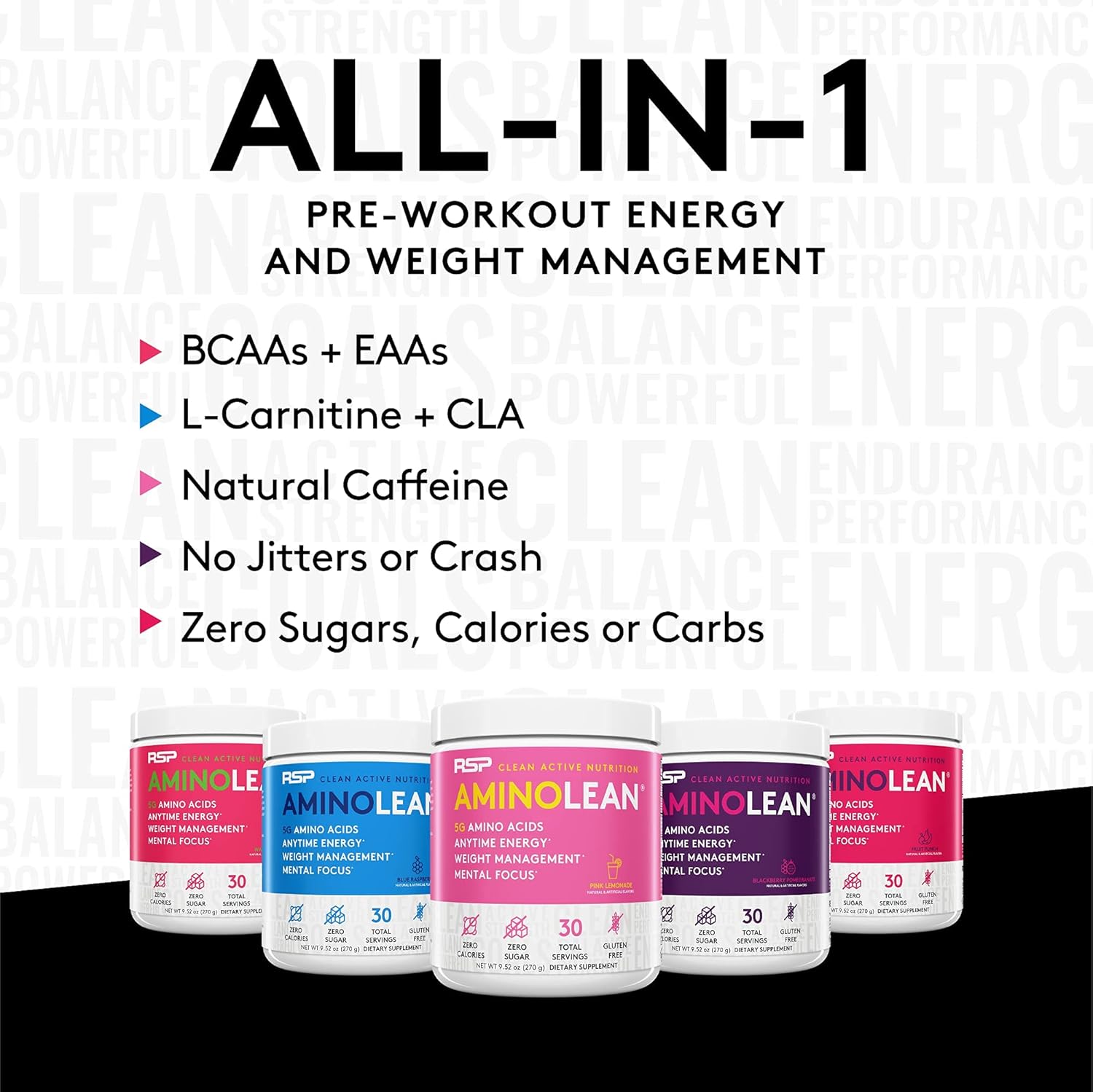 AminoLean Pre-Workout Energy & Post-Workout Recovery Bundle - BlackBerry Pomegranate & Tropical Island Punch Flavors