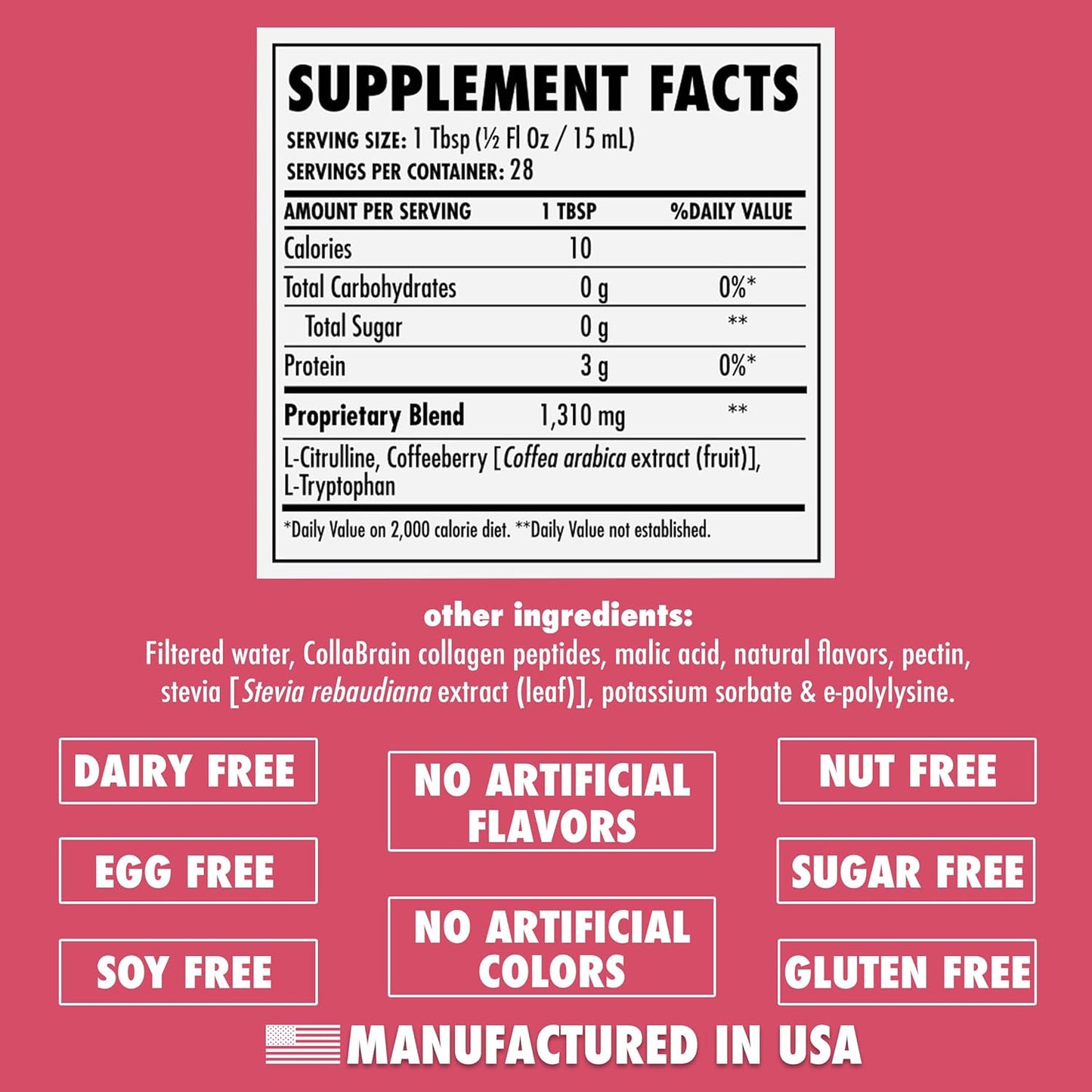 AminoMind Nootropic Collagen Supplement for Brain Health - Pro-Hyp & Hyp-Gly Dipeptides - Antioxidants - Passionfruit Guava - 14 Fl Oz