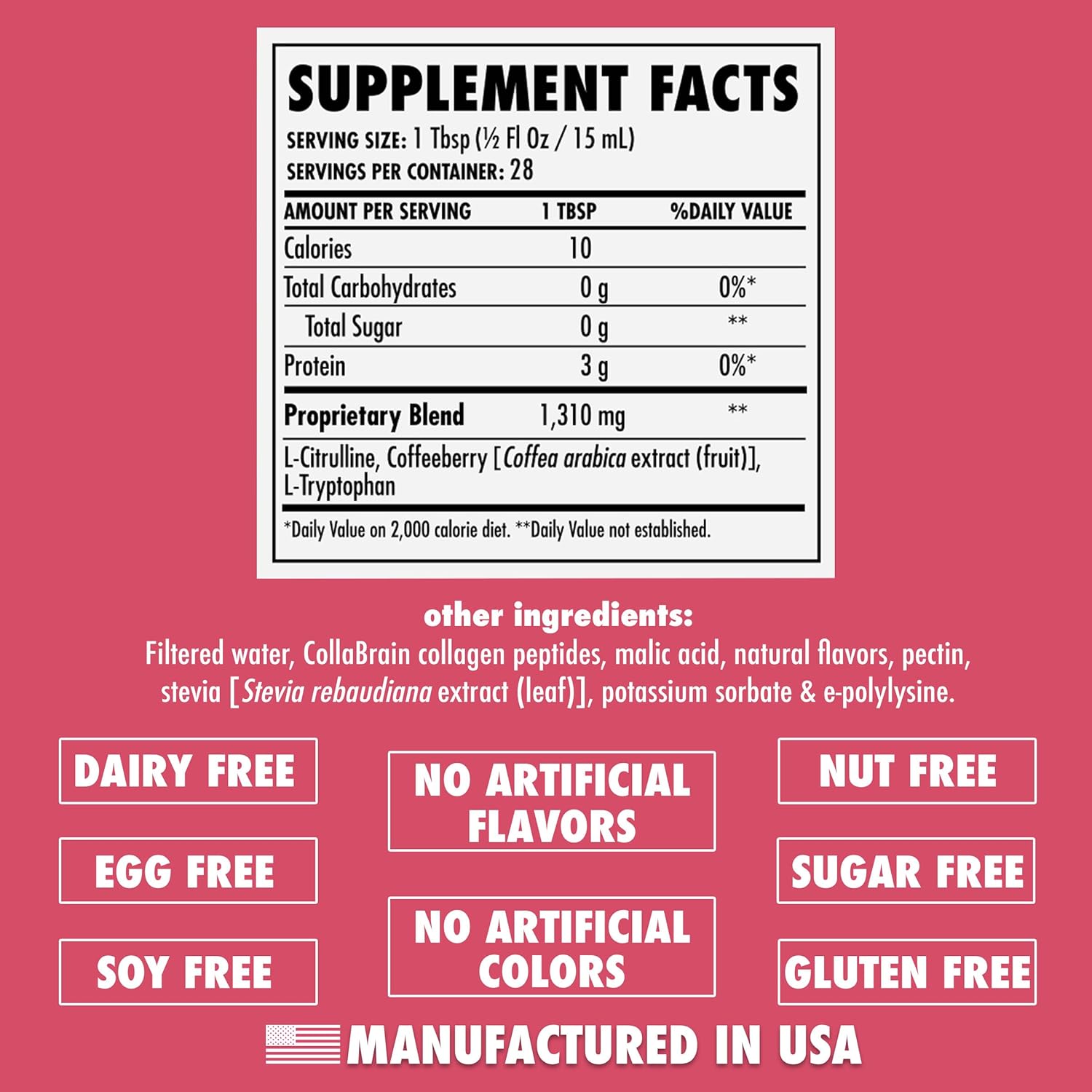 AminoMind Nootropic Collagen Supplement for Brain Health - Pro-Hyp & Hyp-Gly Dipeptides - Antioxidants - Passionfruit Guava - 14 Fl Oz