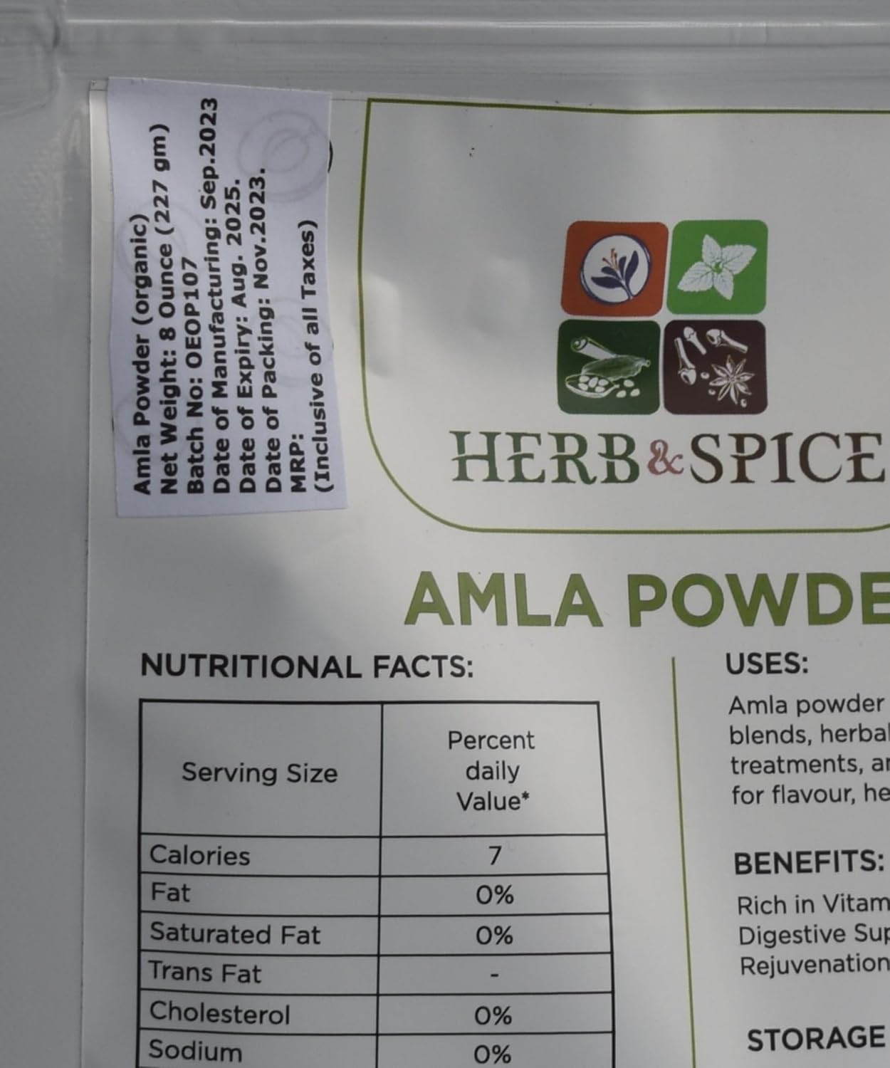 Amla Powder with Holy Basil for Immune Support and Antioxidants - Ayurvedic Superfood, Non-GMO, Vegan, Kosher - 227g