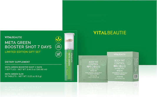 AMOREPACIFIC VITALBEAUTIE Metagreen Booster Shot Limited Set - Green Tea Extract, EGCG, Catechin, Vitamin C, Pantothenic Acid - Antioxidant, Vegan Supplement - 7 Servings