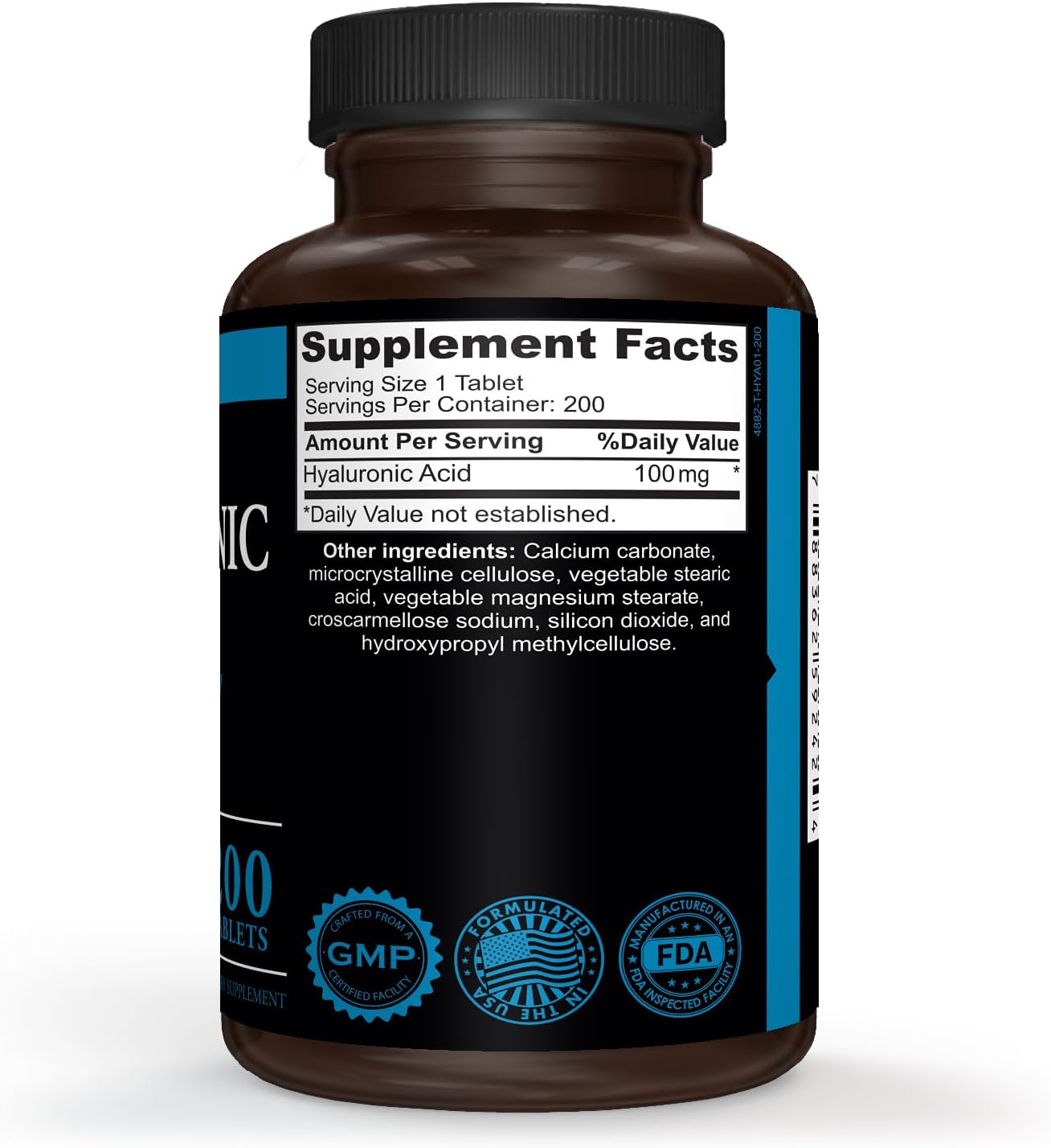 AMVILAB Hyaluronic Acid Tablets | 100mg | Gluten-Free & Non-GMO Supplement