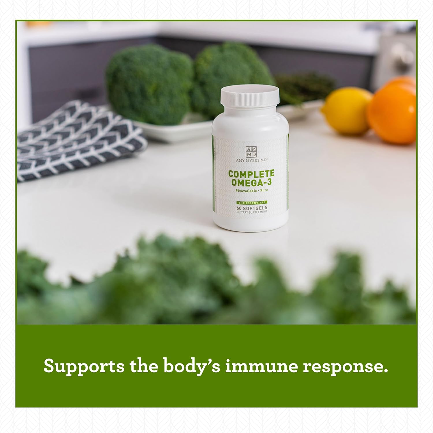 Amy Myers MD Complete Omega-3 Softgel - 1000mg EPA/DHA - 2 Month Supply - Supports Healthy Inflammatory Response - High Bioavailability