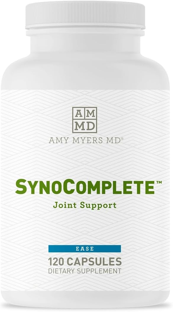 Amy Myers MD SynoComplete Health Support Supplement - Glucosamine HCL + Chondroitin Turmeric - Boswellia Serrata, BCM-95 Turmeric Extract, Hyaluronic Acid - 120 Capsules