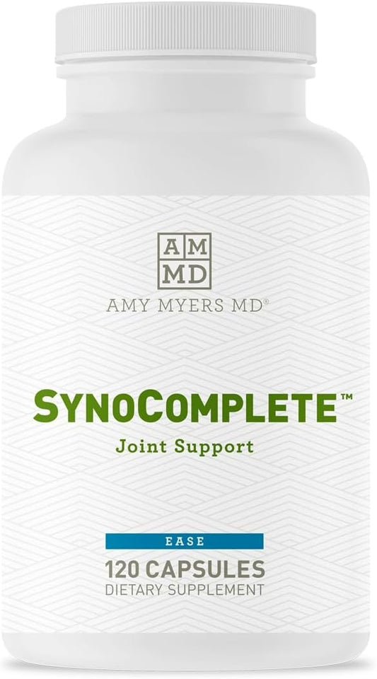 Amy Myers MD SynoComplete Health Support Supplement - Glucosamine HCL + Chondroitin Turmeric - Boswellia Serrata, BCM-95 Turmeric Extract, Hyaluronic Acid - 120 Capsules