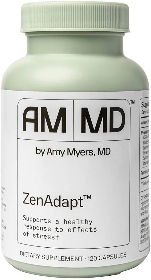 Amy Myers MD ZenAdapt - Adaptogen Supplement for Mind & Stress Relief - Pea & Saffron Blend - 120 Capsules