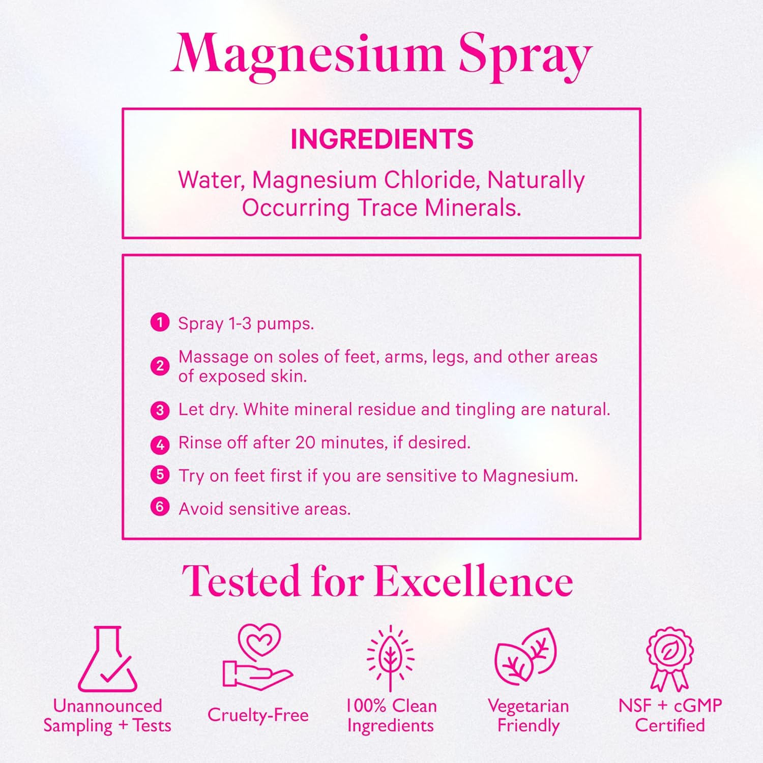 Amy Suzanne Dead Sea Magnesium Spray - Oil-Free, Fragrance-Free Fast-Absorbing Vegan Mist for Feet & Legs - 4 oz